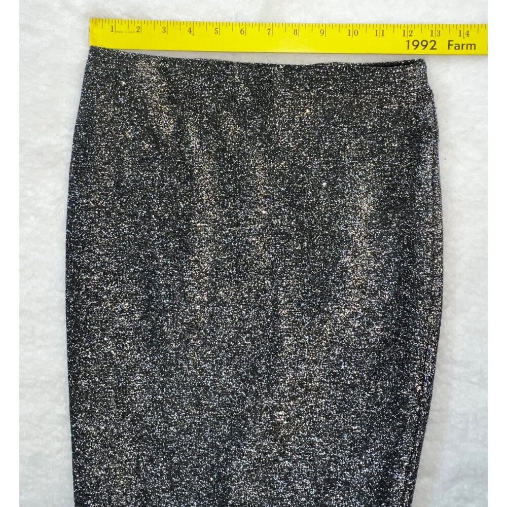 Express Black & Silver Glitter Pencil Skirt Womens XS/TP - Picture 4 of 5